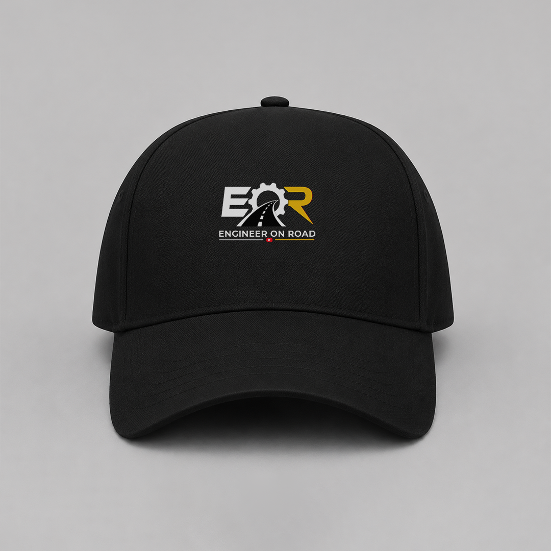 Engineer On Road Black Cotton Cap for Engineers & Creators