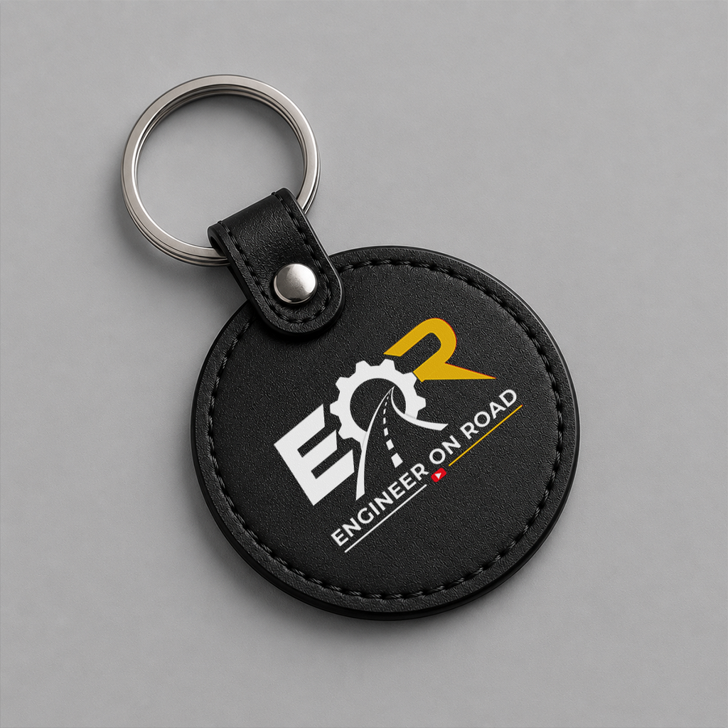 Engineer On Road Premium Leather Keychain | Executive Keyring for Engineers and Professional