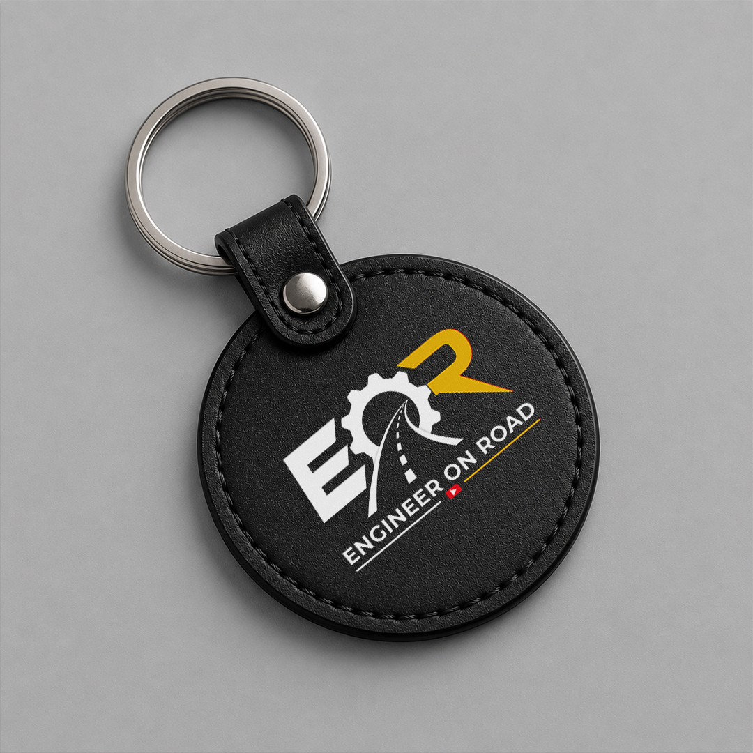 Engineer On Road Premium Leather Keychain | Executive Keyring for Engineers and Professional